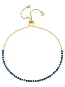 Peora Women Cubic Zirconia Gold-Plated Charm Bracelet