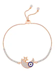 Peora Cubic Zirconia Rose Gold-Plated Charm Bracelet