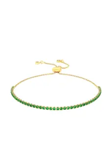 Peora Cubic Zirconia Gold-Plated Cuff Bracelet