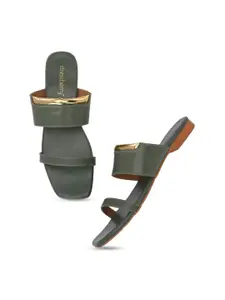 DressBerry Women Synthetic Leather Open Toe Flats