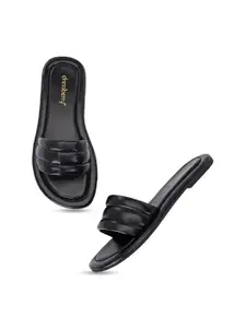 DressBerry Women Synthetic Leather Open Toe Flats