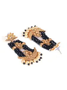 Anouk Gold-Plated Contemporary Kundan Studded Chandbali Earrings