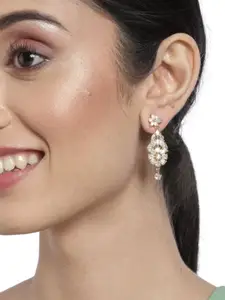 AccessHer Gold-Plated Contemporary Drop Earrings