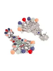 Yellow Chimes Silver-Plated Contemporary Drop Earrings