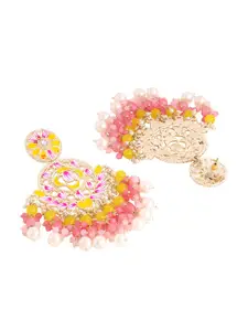 Yellow Chimes Gold-Plated Contemporary Drop Earrings