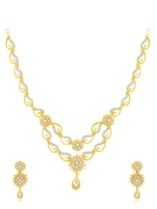 Sukkhi Gold-Plated Stone-Studded Necklace & Earrings
