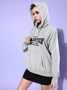 The Roadster Life Co. Brand Logo Embroidered Hooded Oversized Sweatshirt