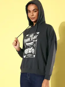 The Roadster Life Co. Graphic Printed Anti Fits/ Oversized Hooded Sweatshirt