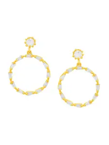 Sukkhi Gold-Plated Circular Drop Earrings