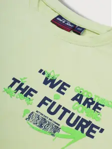 Gini and Jony Infant Boys Pack Of 2 Typography Printed Cotton T-shirts