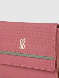 Baggit Women Geometric Textured PU Three Fold Wallet