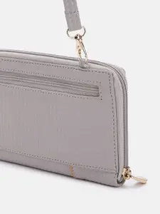 Baggit Women Geometric Textured PU Zip Around Wallet