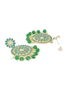 I Jewels Gold-Plated Contemporary Chandbalis Earrings