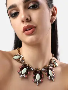 SOHI Gold-Plated Statement Necklace