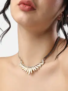 SOHI Gold-Plated Stone-Studded Necklace