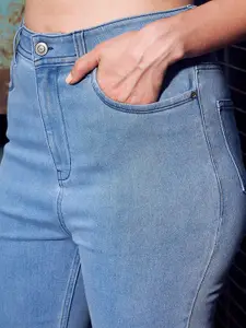 KASSUALLY Women Blue Bootcut High-Rise Light Fade Stretchable Jeans