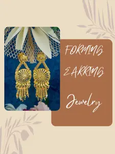 MANSIYAORANGE Gold-Plated Contemporary Drop Earrings