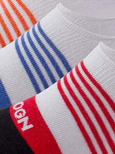 WROGN Men Pack Of 3 Striped Shoe Liners Socks