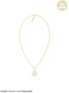 GIVA Gold-Plated CZ Studded Pendant With Chain