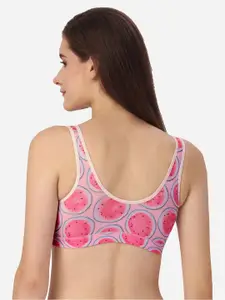 Soie Non Padded Non Wired Printed Lounge Bra with Removable Cups