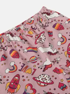 mackly Girls Conversational Printed Night Suit