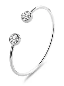 Peora Silver-Plated American Diamond Studded Kada Bracelet