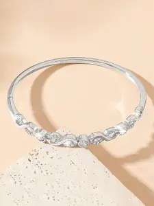 Peora Silver-Plated American Diamond Kada Bracelet