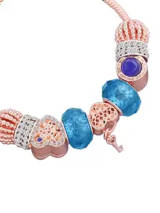 Peora Rose Gold-Plate Cubic Zirconia Charm Bracelet