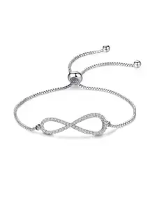 Peora Silver-Plated American Diamond Charm Bracelet