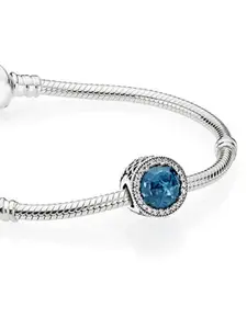 Peora Silver-Plated Cubic Zirconia Bangle-Style Bracelet
