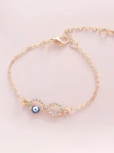 Peora Gold-Plated American Diamond Charm Bracelet