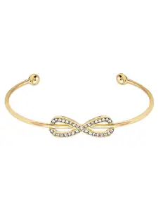 Peora Gold-Plated American Diamond Cuff Bracelet