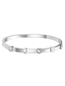 Peora Silver-Plated American Diamond Studded Kada Bracelet