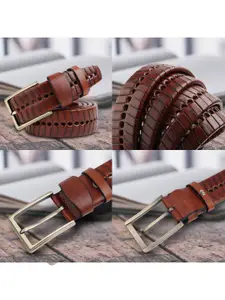 ZORO Men Textured Leather Tang Belt