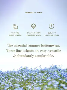 Andamen Men Striped Mid-Rise Linen Shorts