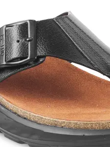 Metro Men Open Toe Comfort Sandals With Buckles