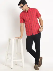 Turtle Relaxed Slim Fit Grid Tattersall Checked Pure Cotton Casual Shirt