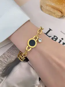 MYKI Gold-Plated Cubic Zirconia Link Bracelet