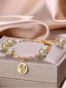 MYKI Gold-Plated Beaded Link Bracelet