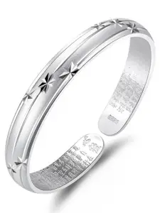 MYKI Cubic Zirconia Silver-Plated Kada Bracelet