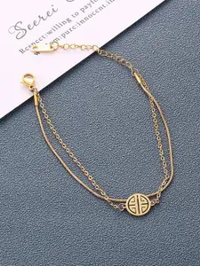 MYKI Women Gold-Plated Cubic Zirconia Link Bracelet