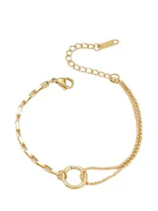 MYKI Women Gold-Plated Cubic Zirconia Link Bracelet