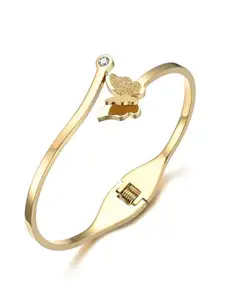 MYKI Gold-Plated Cubic Zirconia Kada Bracelet