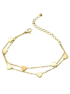 MYKI Women Gold-Plated Cubic Zirconia Link Bracelet