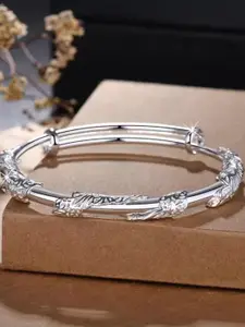 MYKI Women Cubic Zirconia Silver-Plated Kada Bracelet