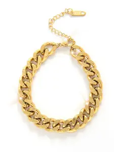 MYKI Cubic Zirconia Gold-Plated Link Bracelet