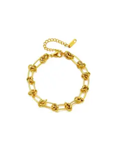 MYKI Women Gold-Plated Cubic Zirconia Link Bracelet