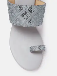 Anouk Women Woven Design Ethnic Embellished Block Heels