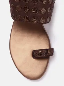 Anouk Women Woven Design Ethnic Embellished Block Heels