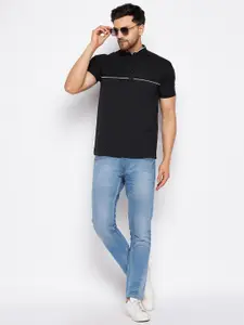 WILD WEST Micro Ditsy Printed Mandarin Collar T-shirt